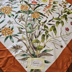 Vintage Gucci Floral Silk Scarf